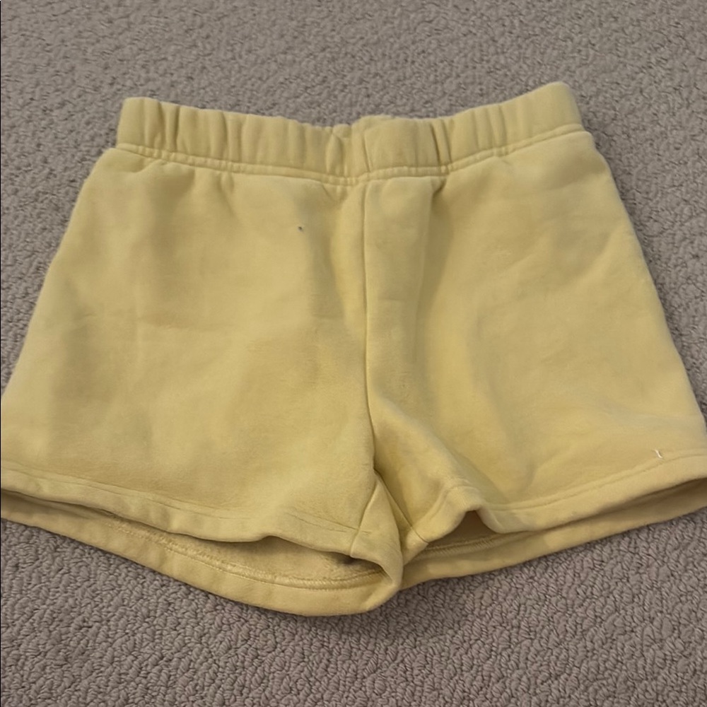 TNA Yellow Fleece Shorts with Elastic Waistband